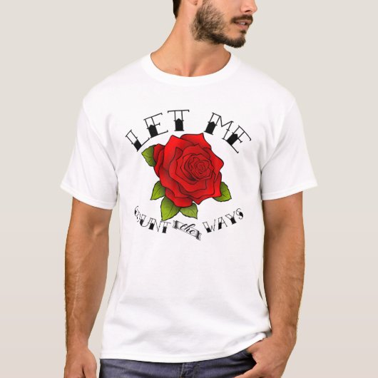 タトゥーフラッシュアートスタイルバラT Tシャツ (正面)