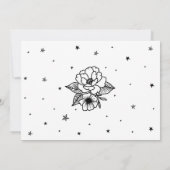 タトゥーブライダルシャワーパーティー白黒ハート 招待状 (裏面)