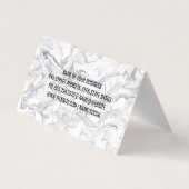 タトゥーマシン |大理石モダンスタイリッシュ石 名刺 (裏面)