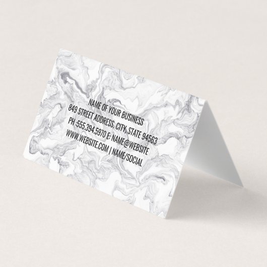 タトゥーマシン |大理石モダンスタイリッシュ石 名刺 (裏面)