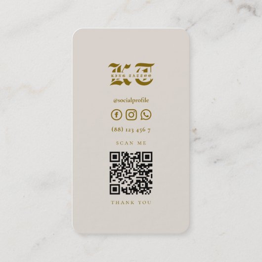 タトゥーミニマルアーティストサンドタトゥースカル 名刺 (裏面)