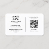 タトゥーミニマルトアーティストモダンゴシックホワイト 名刺 (裏面)