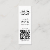 タトゥーモダンアーティストスカルバラブラック スキニー名刺 (裏面)