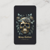 タトゥーモダンアーティストスカルブラック金ゴールドモノグラム 名刺 (正面)