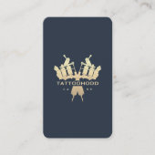 タトゥーモダンアーティストダークブルー金ゴールド 名刺 (正面)