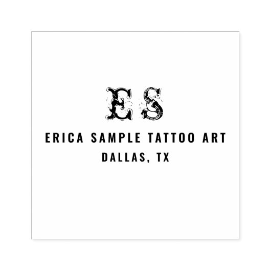 タトゥーモダンアーティストミニマルタイポグラフィモノグラム ラバースタンプ (インプリント)