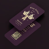 タトゥーモダンアーティストモノグラムダークパープル金ゴールド 名刺
