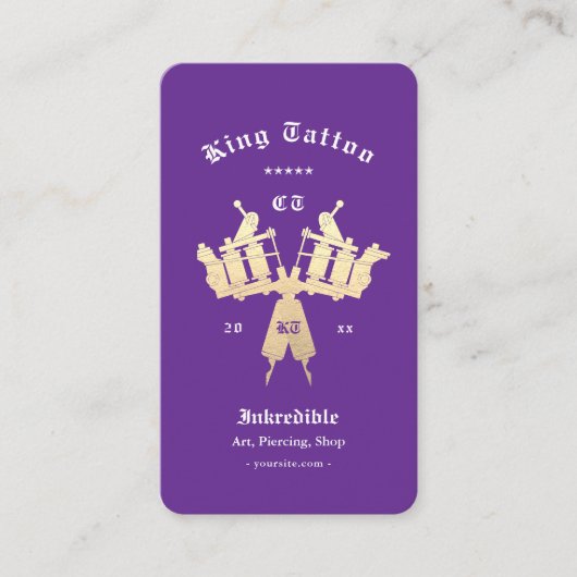 タトゥーモダンアーティスト紫王室のモノグラム 名刺 (正面)