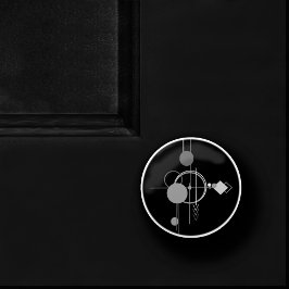 タトゥーモダンアールデコ |ブラックとグレーのミニマリズム セラミックノブ