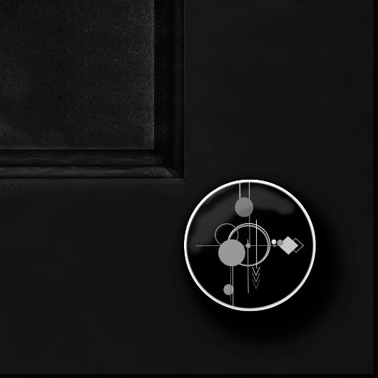 タトゥーモダンアールデコ |ブラックとグレーのミニマリズム セラミックノブ