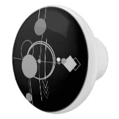 タトゥーモダンアールデコ |ブラックとグレーのミニマリズム セラミックノブ (右)