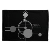 タトゥーモダンアールデコ |ブラックとグレーのミニマリズム 枕カバー (裏面)