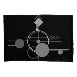 タトゥーモダンアールデコ |ブラックとグレーのミニマリズム 枕カバー