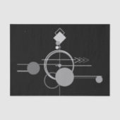 タトゥーモダンアールデコ |ブラックとグレーのミニマリズム 薄葉紙 (正面)