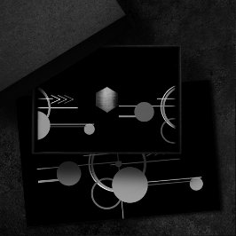 タトゥーモダンアールデコ |ブラックとグレーのミニマリズム 薄葉紙