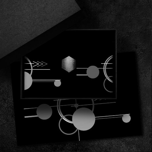 タトゥーモダンアールデコ |ブラックとグレーのミニマリズム 薄葉紙