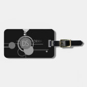 タトゥーモダンアールデコ | モノクロシンプルカスタム ラゲッジタグ (正面横)