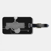 タトゥーモダンアールデコ | モノクロシンプルカスタム ラゲッジタグ (裏面横)