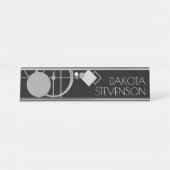 タトゥーモダンアールデコ | モノクロブランディング デスクネームプレート (正面)