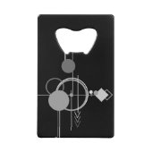 タトゥーモダンアールデコ | モノクロミニマリズム クレジットカード栓抜き (正面)