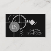 タトゥーモダンアールデコ |白黒モノグラム コーリングカード (正面)