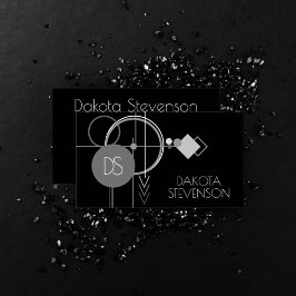 タトゥーモダンアールデコ |白黒モノグラム コーリングカード