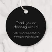 タトゥーモダンアールデコ | 黒とグレーありがとう フェイバータグ (裏面)