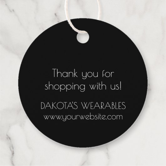 タトゥーモダンアールデコ | 黒とグレーありがとう フェイバータグ (裏面)