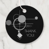 タトゥーモダンアールデコ | 黒とグレーありがとう フェイバータグ (正面)