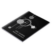 タトゥーモダンアールデコ | 黒とグレーの歌詞 ノートブック (左側)