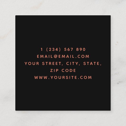 タトゥーモダン&ピアス芸術的モンキーデザイン スクエア名刺 (裏面)