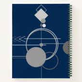 タトゥーラインアート |ネイビーブルーグレーお気に入りのレシピ ノートブック (裏面)