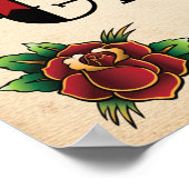 タトゥーロカビリーヴィンテージカードとギフトサイン ポスター (角)