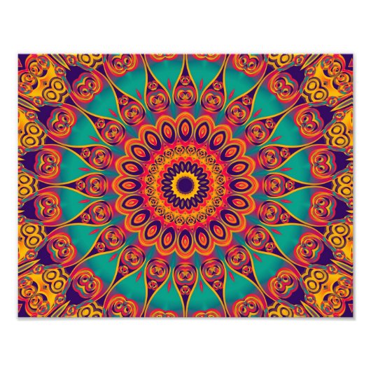 タトゥー万華鏡のように千変万化するパターンフラクタル フォトプリント            (正面)