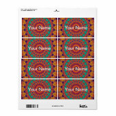 タトゥー万華鏡のように千変万化するパターンフラクタル ラベル (フルシート)