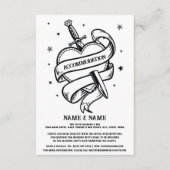 タトゥー伝統的ハートアコ結婚モデーション エンクロージャーカード (正面)