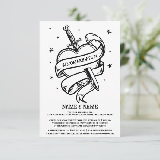 タトゥー伝統的ハートアコ結婚モデーション エンクロージャーカード (スタンド正面)