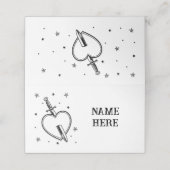 タトゥー伝統的ハート折り畳み名刺結婚ズ プレイスカード (外部開封)