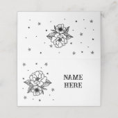 タトゥー伝統的フラワーラインネームカー結婚ド プレイスカード (外部開封)