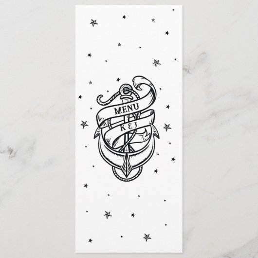 タトゥー伝統的メニュ結婚ーのロックいかり メニュー (裏面)