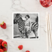 タトゥー入りのサーカスのレディとゼブラナプキン スタンダードカクテルナプキン (インサイチュ)