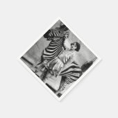 タトゥー入りのサーカスのレディとゼブラナプキン スタンダードカクテルナプキン (角)