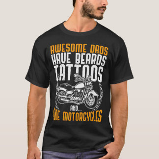 タトゥー入りのパパ バイク ファーザーズデイ 冗談 Tシャツ