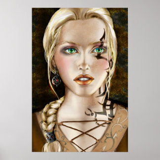 タトゥー入りガールミニポスター ポスター