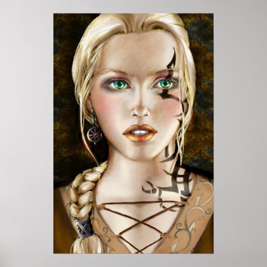 タトゥー入りガールミニポスター ポスター (正面)