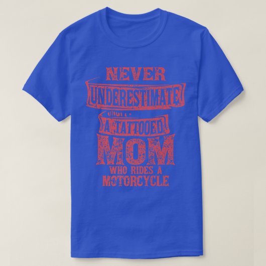 タトゥー入りママ自動二輪車サイクリング Tシャツ (デザイン正面)