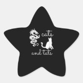 タトゥー恋人ギフト猫とタッツドラゴン子猫 星シール (正面)