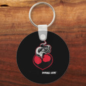 タトゥー日本のアートの燃焼ハート キーホルダー (正面)