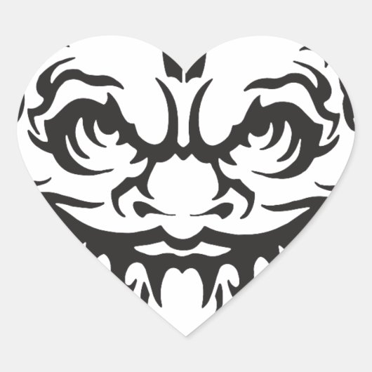 タトゥー日本のオニ悪魔 ハートシール (正面)