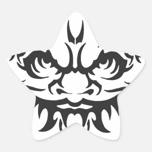 タトゥー日本のオニ悪魔 星シール (正面)